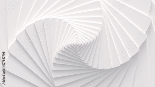 Moving of the shrinking concentric squares over the surface. Bright, milky radio wave abstract motion background. Seamless loop.