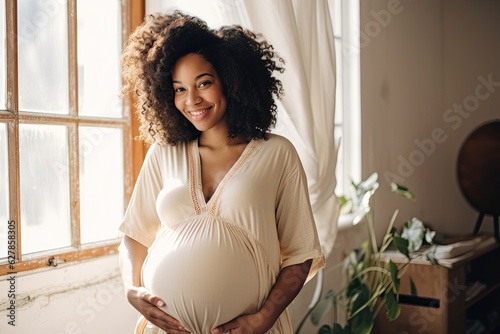 pregnant woman holding her belly
