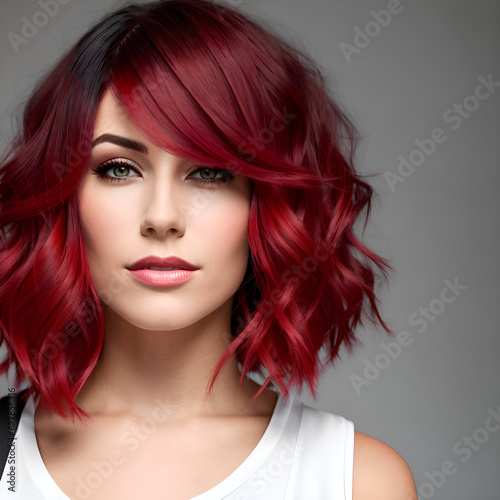 Model with red dye