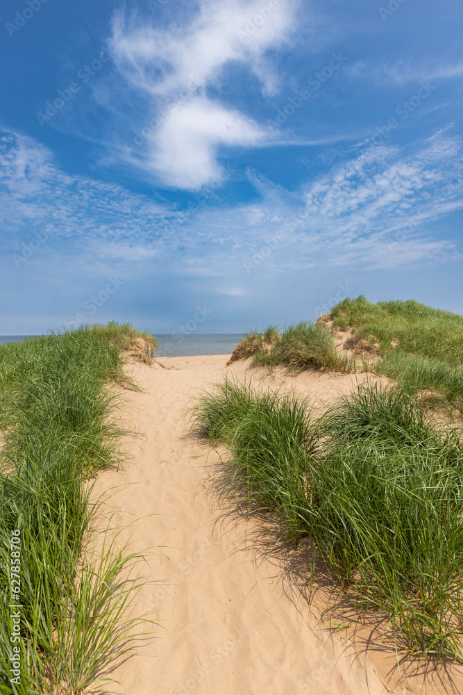 st peters lighthouse beach in Prince Edward island , Canada st peters lighthouse beach in Prince Edward island , Canada