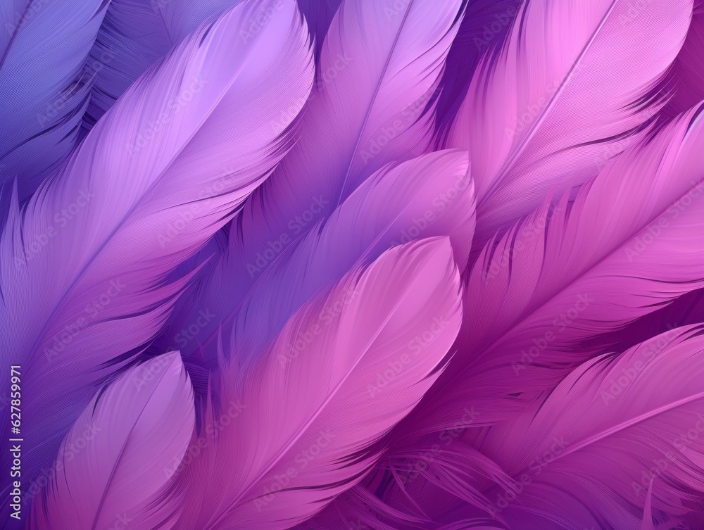 Obraz premium Purple Feathers Background, Clean soft Illustration