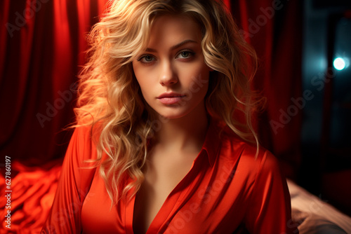 elegant chic woman in bed
