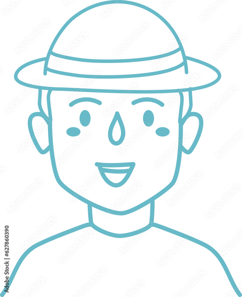 man in stylish hat illustration man in stylish hat illustration