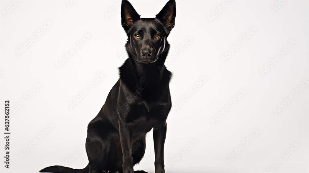 Australian Kelpie dog on white.
