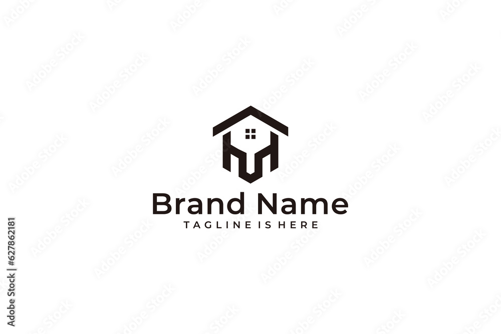 simple house letter H vector logo