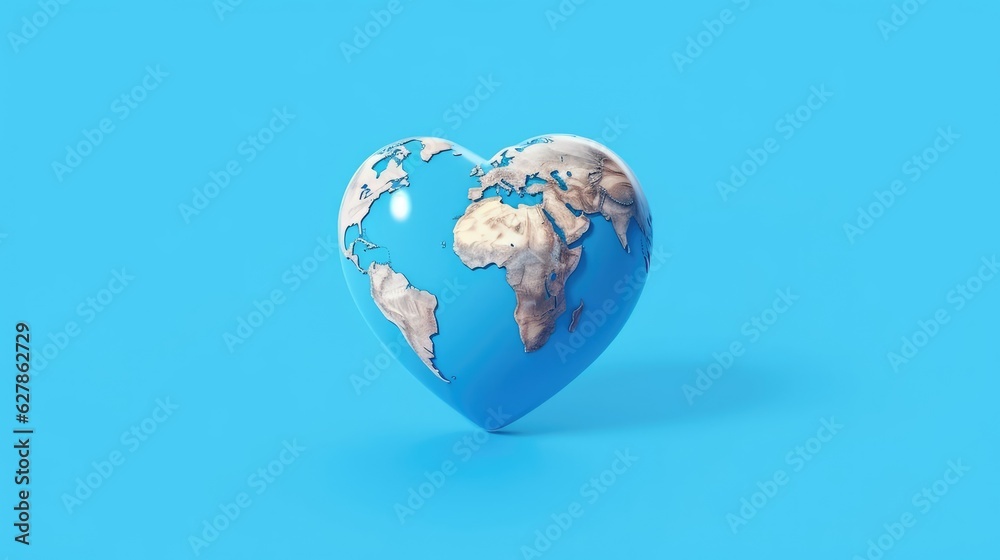Obraz premium earth in the shape of heart