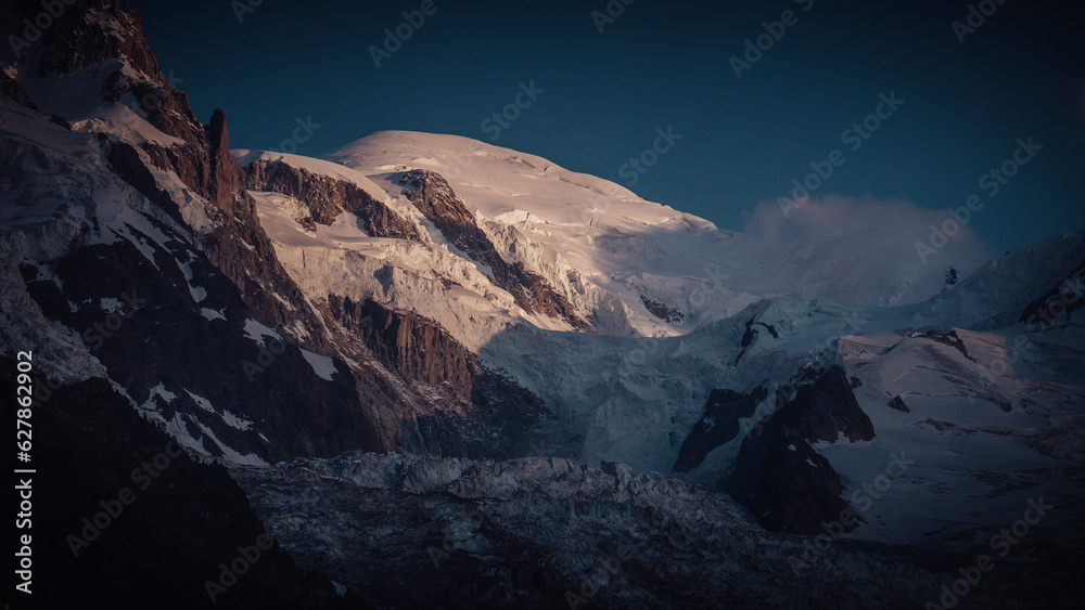 Mont Blanc von Chamonix in Frankreich aus gesehen. 