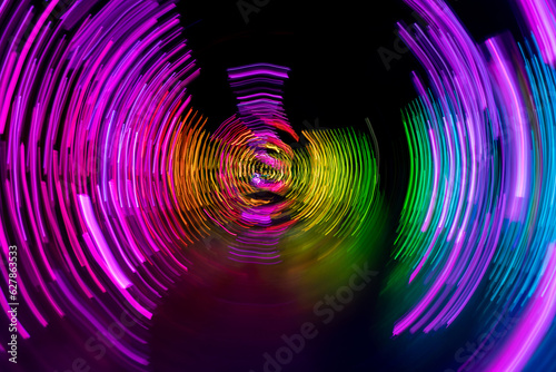 Abstract vivid purple motion circular background created via intentional camera movement
