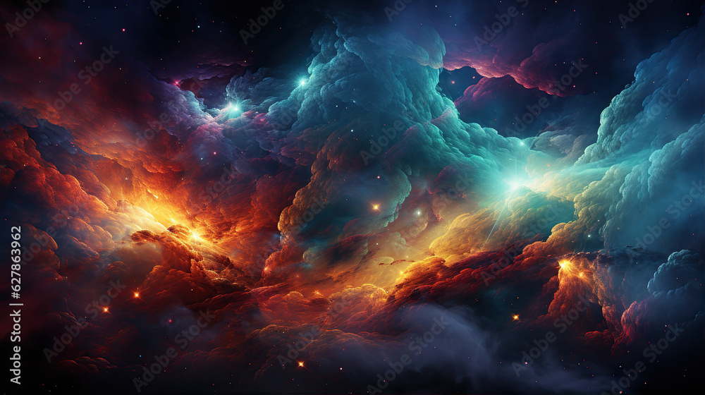 Abstract galaxy nebula background. Created with Generative AI