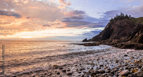 Sunset Over Smuggler's Cove. Clare, Nova Scotia, Canada