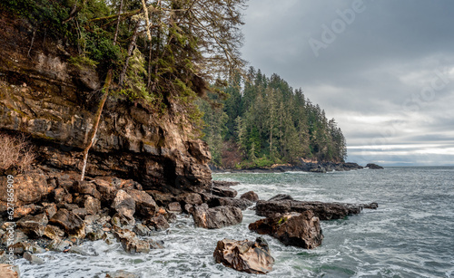 Sombrio Beach Rocky Coastline. Vancouver Island, British Columbia, Canada. 