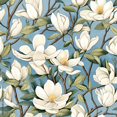 floral magnolia painting canvas art