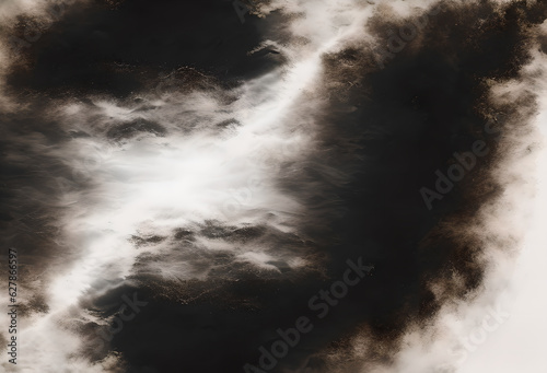 A wave of white smoke on a black background.Generative AI