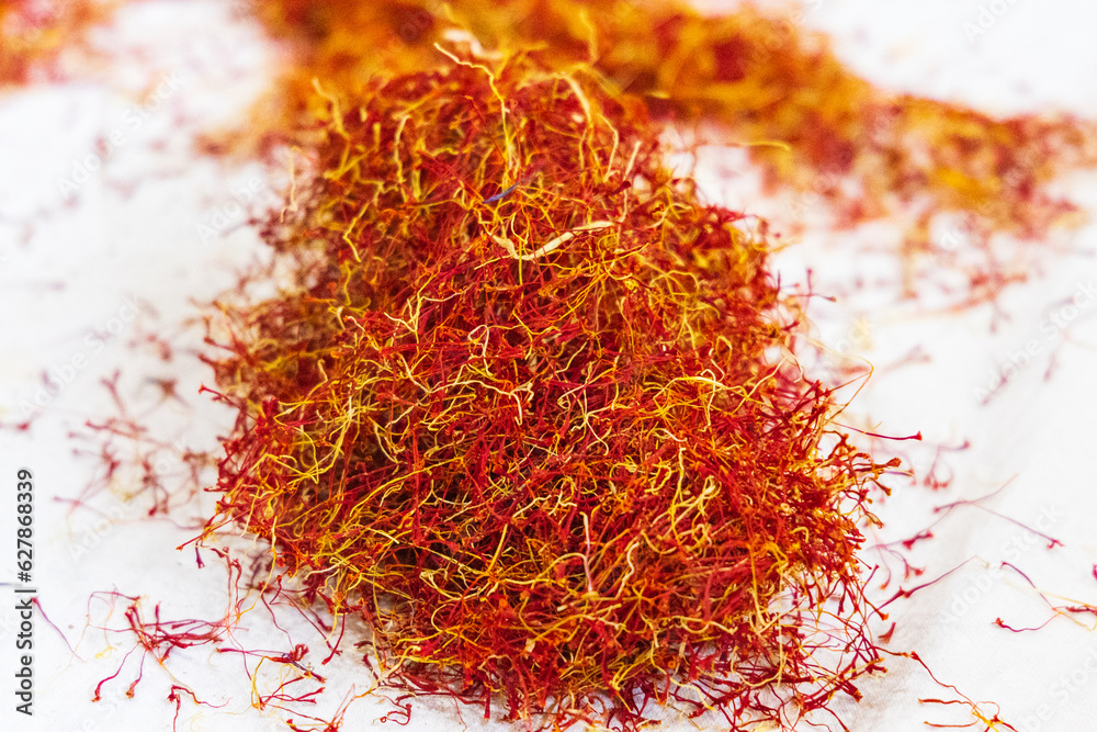 Pistils from saffron crocus flowers in Jammu and Kashmir. Pistils from saffron crocus flowers in Jammu and Kashmir.
