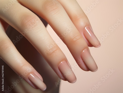 Female hands with nail design. Nail design copy space