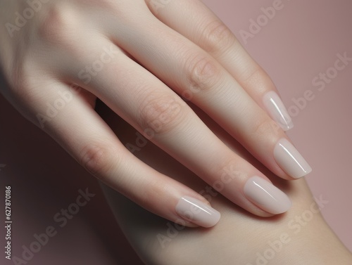 Female hands with nail design. Nail design copy space