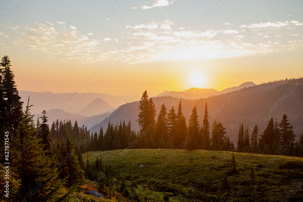 Mountain sunset, Mount Rainier National Park, Washington
