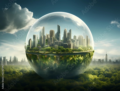 Nature conservation and ecosystem sustainable protection with green city