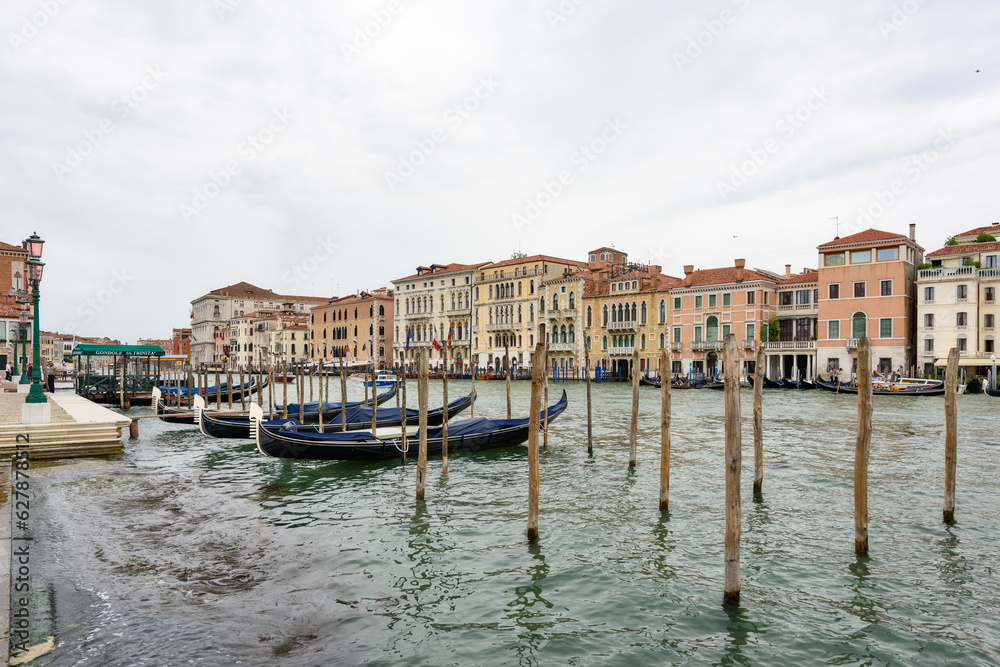 Venice, Italy - June 30, 2023: Venice canal shot from gondola, Italy Venice, Italy - June 30, 2023: Venice canal shot from gondola, Italy