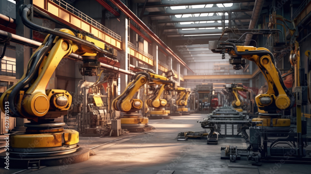 Robotic arm machine technology in the factory industry Robotic arm machine technology in the factory industry