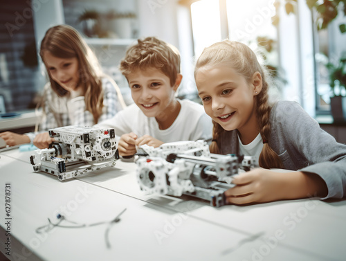 Tech-Savvy Kids - Children Engaged in a Robotics Workshop, Learning and Having Fun with STEM Education