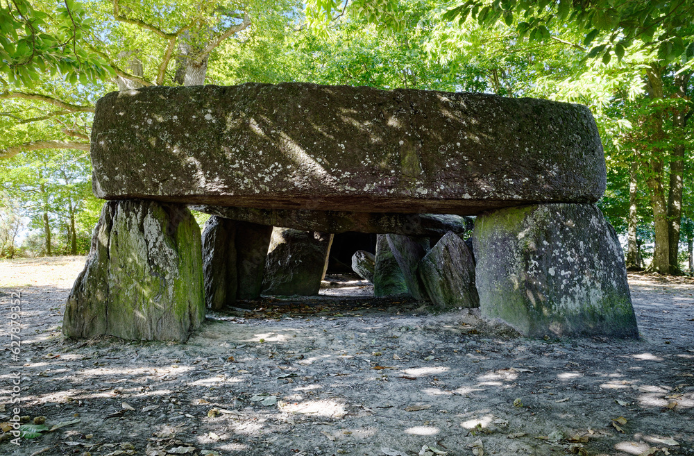 La Roche aux Fees. Massive prehistoric dolmen near town of Janze. One of the grandest megalithic monuments in Brittany La Roche aux Fees. Massive prehistoric dolmen near town of Janze. One of the grandest megalithic monuments in Brittany