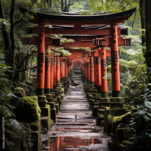  A Japanese-style torii gate marks the entrance 