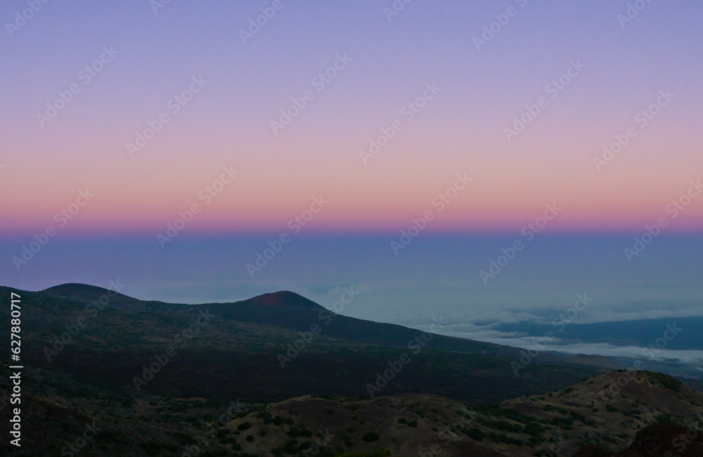 Beautiful sky after sunset, Pu'u Kalepeamoa, Mauna Kea, Big Island Hawaii. The Belt of Venus (also called Venus's Girdle, the antitwilight arch, or antitwilight), pinkish glow. Earth's shadow Beautiful sky after sunset, Pu'u Kalepeamoa, Mauna Kea, Big Island Hawaii. The Belt of Venus (also called Venus's Girdle, the antitwilight arch, or antitwilight), pinkish glow. Earth's shadow