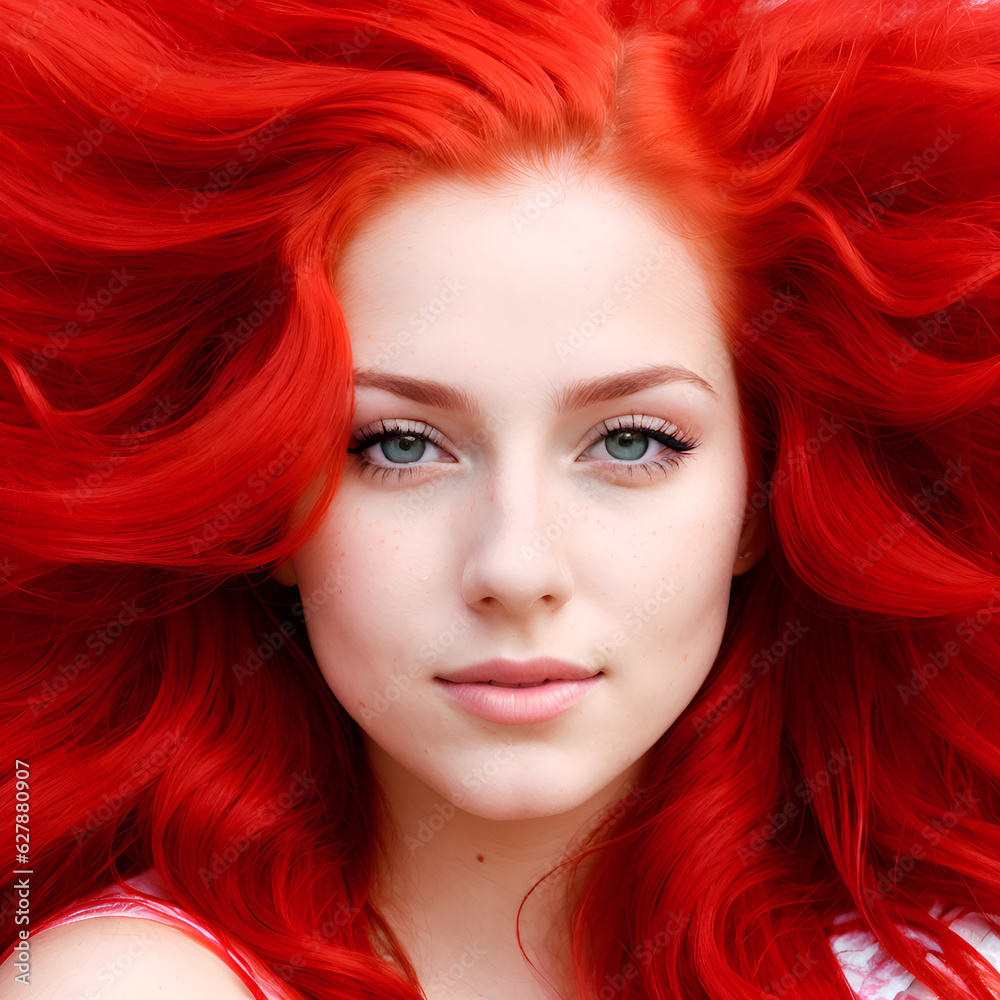 Closeup of a redhead girl with freckles Closeup of a redhead girl with freckles