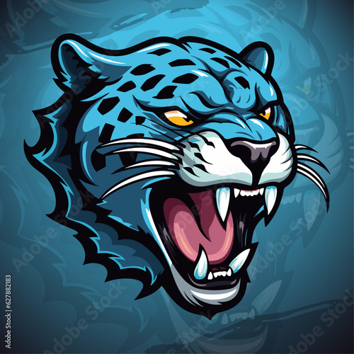 Eternal Ferocity: Sport & Esport Team Logo with Zombie Jaguar Mascot Illustration, Perfect for Badges & Printing