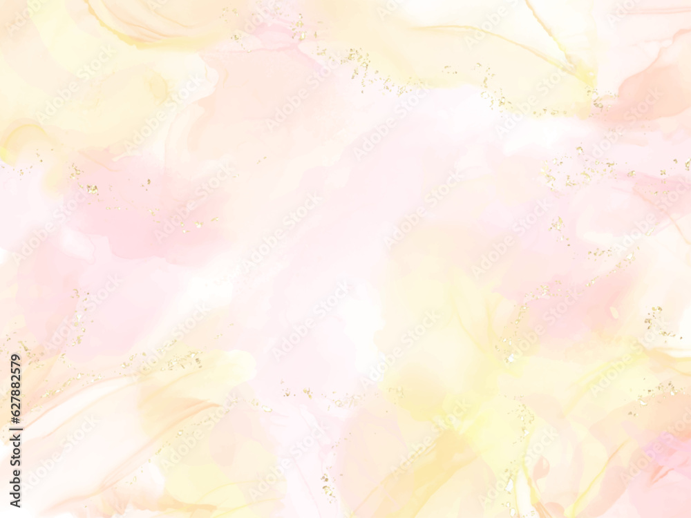 秋 春　水彩 背景 黄色 ピンク