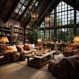  photo of a cozy loft with wooden beams
