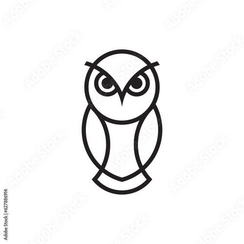 simple owl shape unique outline vector logo