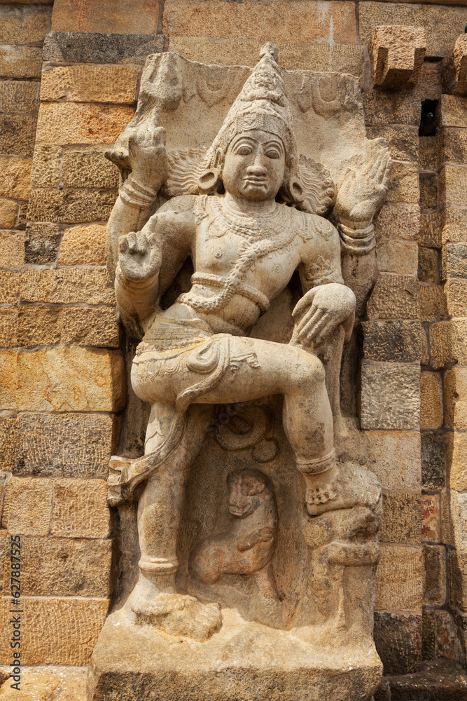 Stone statue of guardian Hindu deity