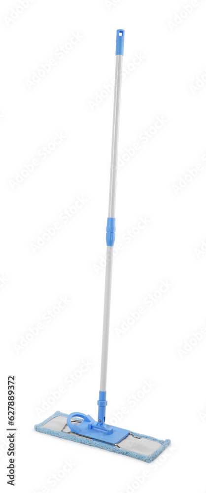 Mop with plastic handle isolated on white Mop with plastic handle isolated on white