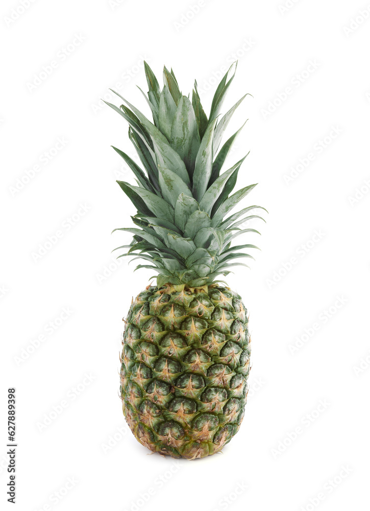 One delicious ripe pineapple isolated on white One delicious ripe pineapple isolated on white