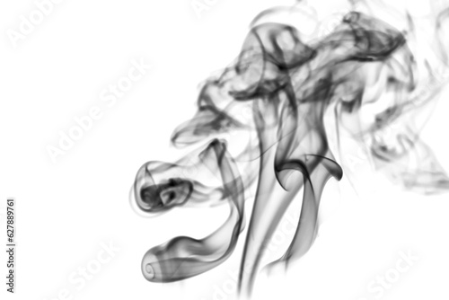 Texture of black smoke on white background