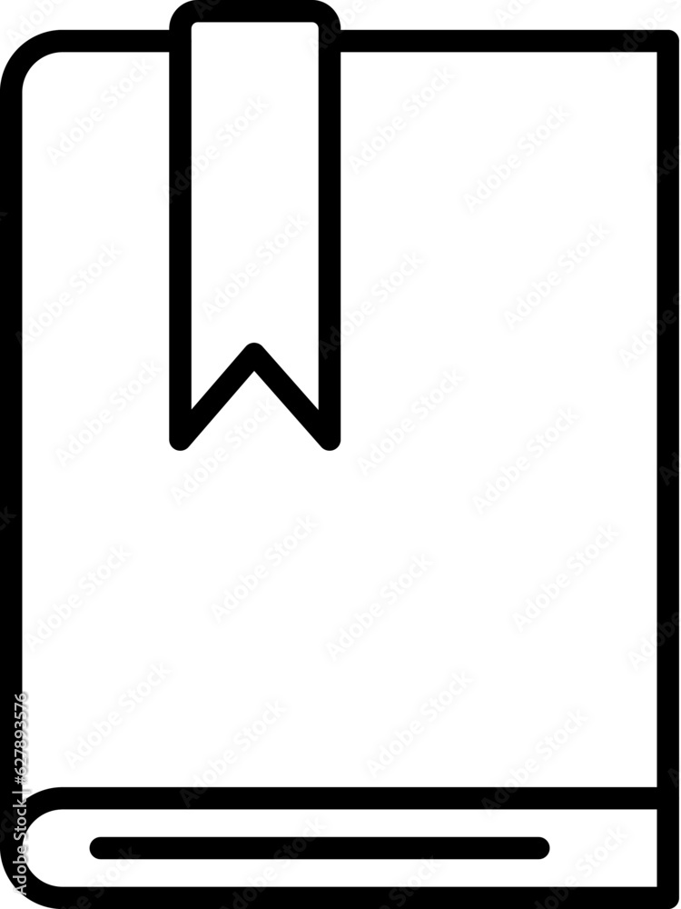 Bookmark on Diary Vector Icon for Shops and Stores. Perfect for web sites, books, stores, shops. Editable stroke in minimalistic outline style Bookmark on Diary Vector Icon for Shops and Stores. Perfect for web sites, books, stores, shops. Editable stroke in minimalistic outline style