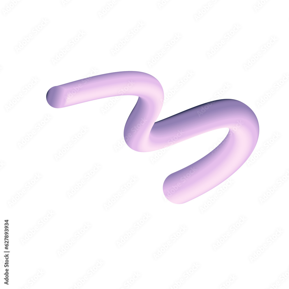 3D Gradient Squiggle Line 3D Gradient Squiggle Line