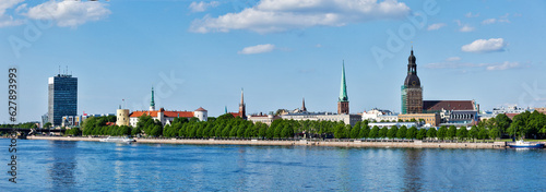 Panorama of Riga over Daugava river