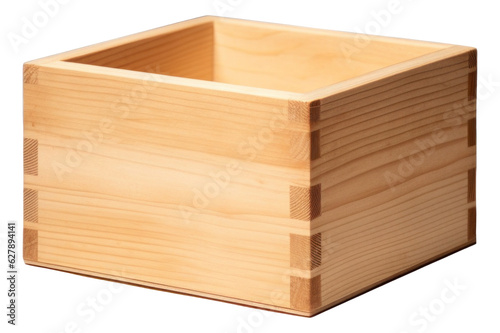 wooden box isolated.