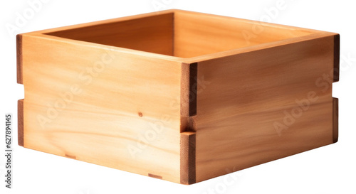 wooden box isolated.