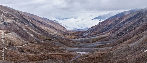 Himalayan landscape with road, Ladakh, India
