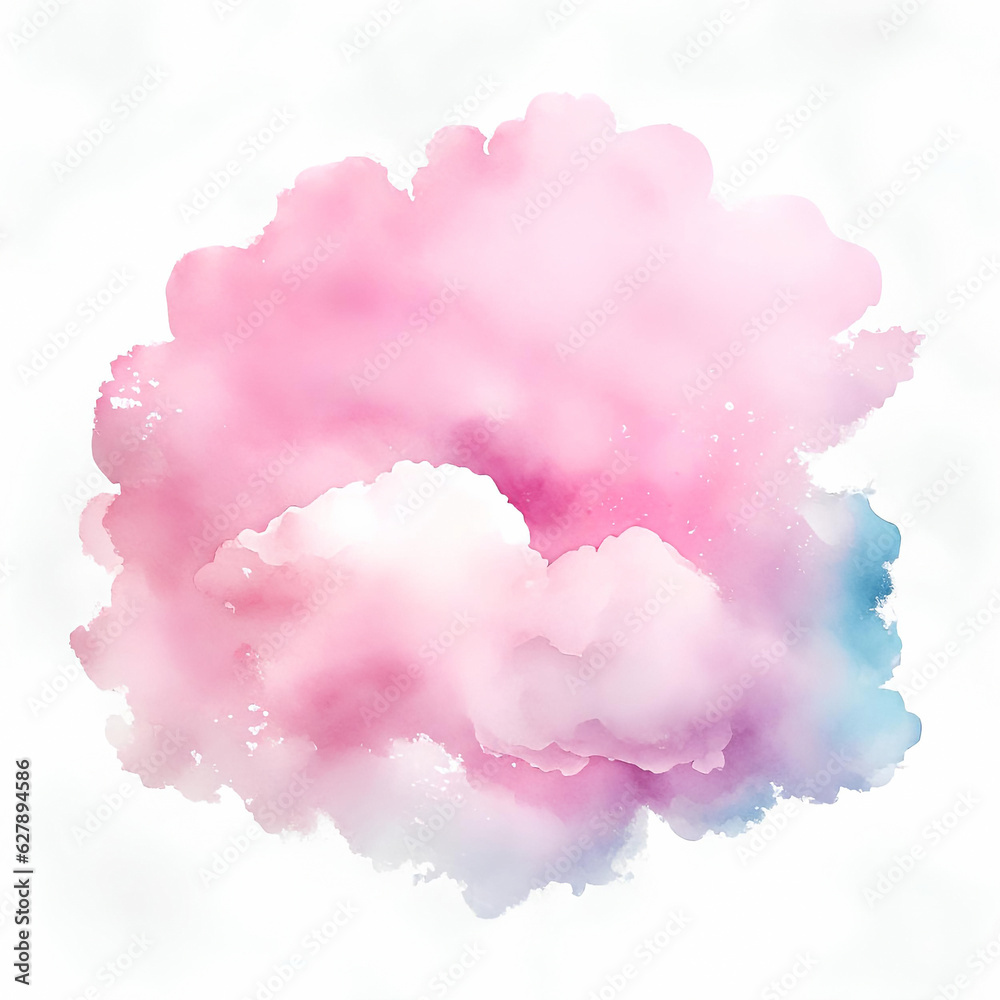 Watercolor pink paint stroke background digital illustration.
