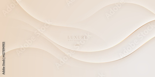 Luxurious Background with Wavy Gold Line Elements
