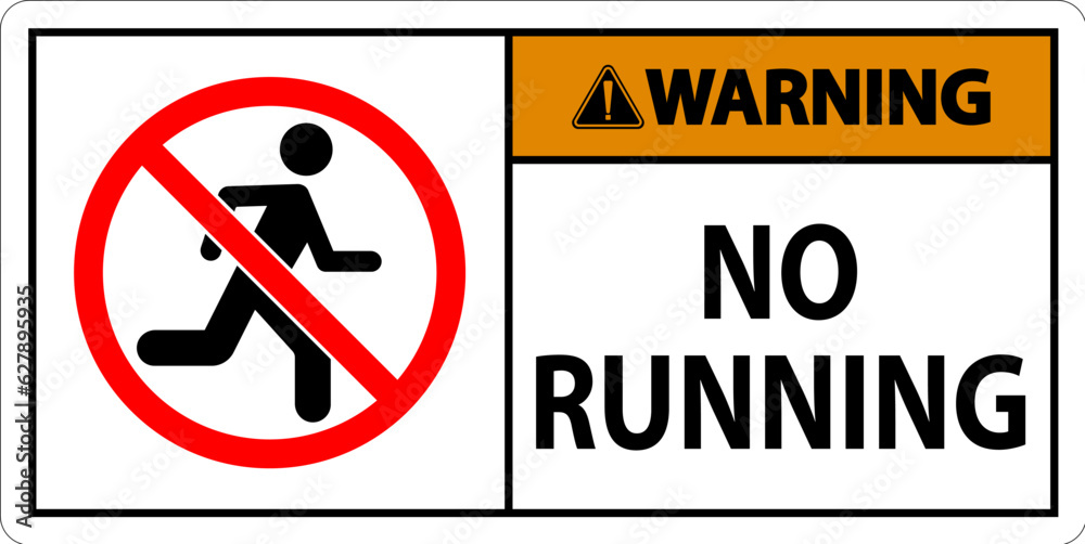 Prohibition Sign, No Running Symbol Prohibition Sign, No Running Symbol