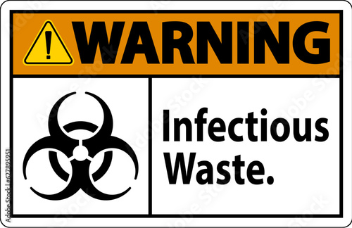 Warning Label Infectious Waste Sign