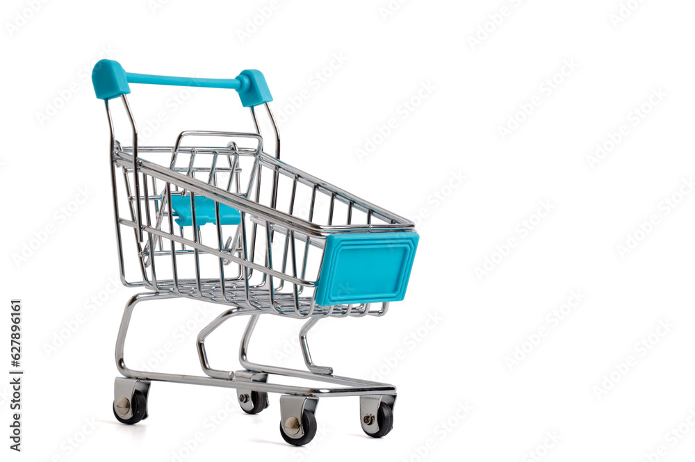 Shopping carts in shopping malls. isolated on white background.