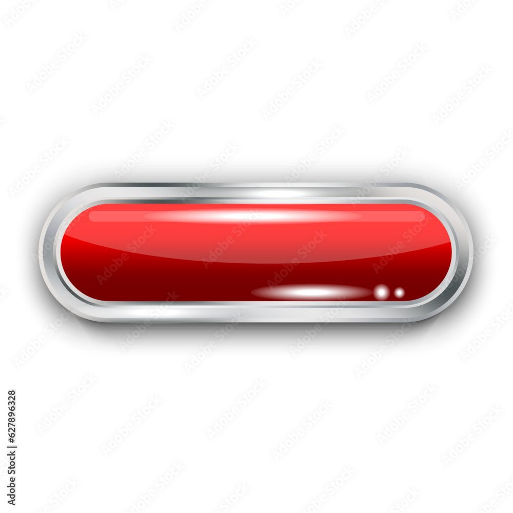 Red glass button. Rectangle web icon. Vector illustration. EPS 10. Red glass button. Rectangle web icon. Vector illustration. EPS 10.