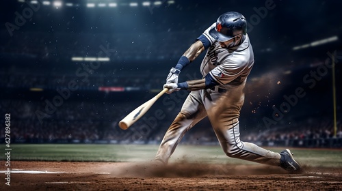 Foto Baseball Professional Athlete Swinging Bat